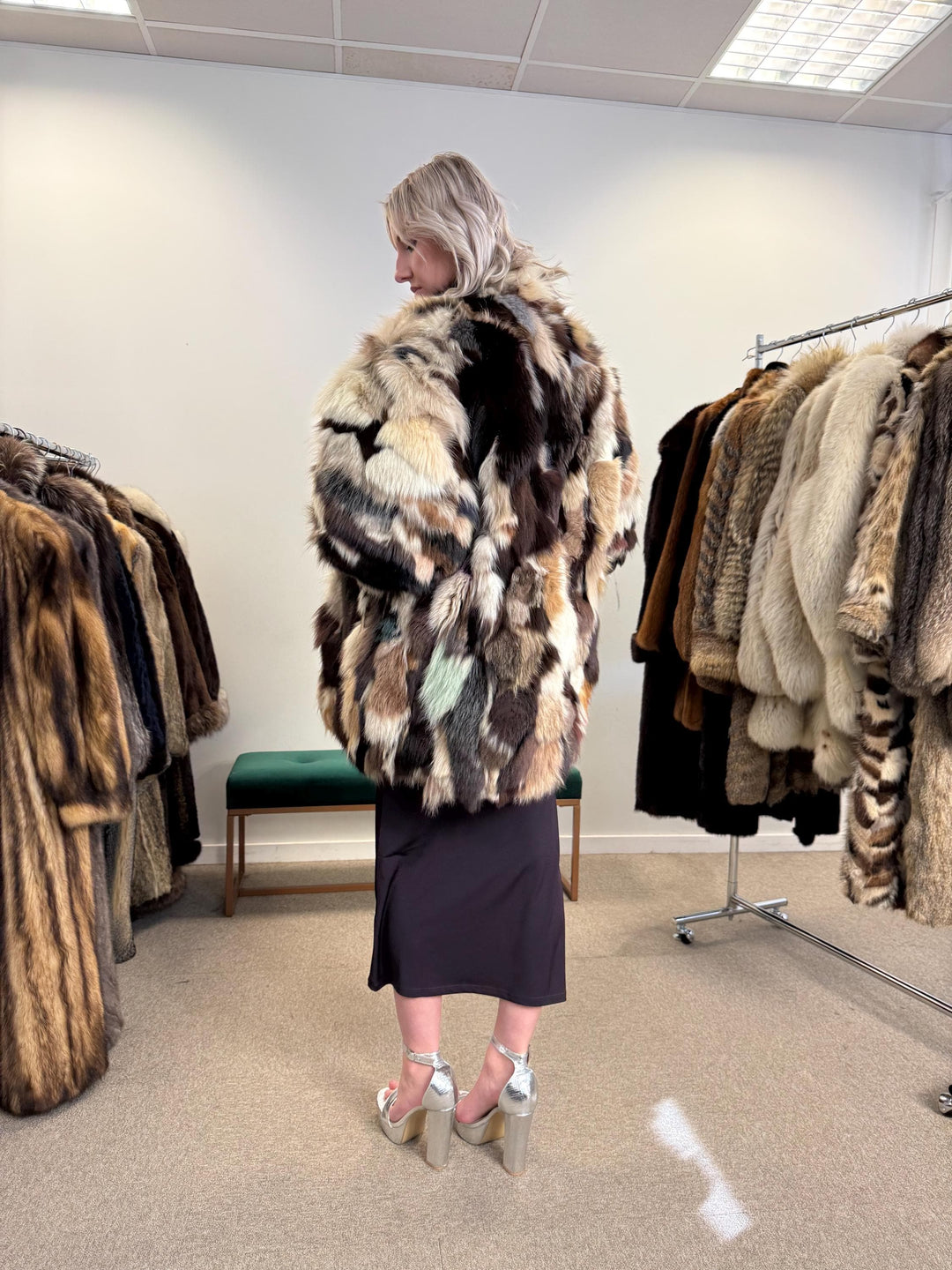 Colorful Mink Jacket, Large Size, Women's Fur Coat, Real Mink Jacket, Mink Jacket, Dyed Mink Fur Coat, Mink Pieces Fur, Vintage Fur Jacket