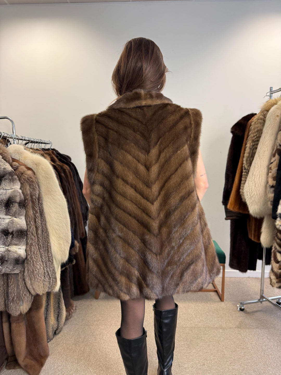 Soft Mink Fur Vest, XL Size, Mink Vest, Real Fur Vest, Brown Mink Fur, Vintage Fur Vest, Real Mink Vest, Thick Mink Fur Vest, Mink Fur