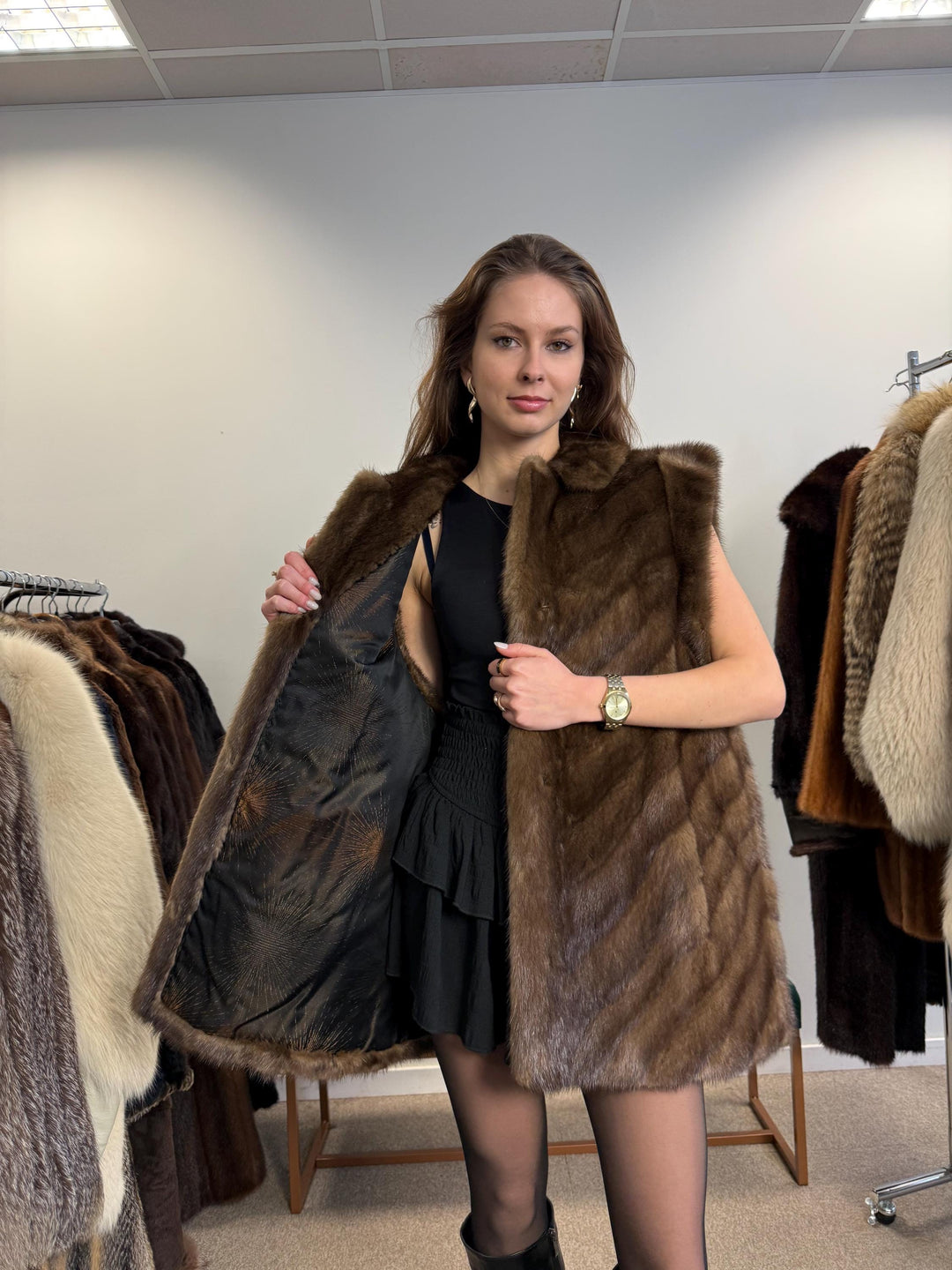 Soft Mink Fur Vest, XL Size, Mink Vest, Real Fur Vest, Brown Mink Fur, Vintage Fur Vest, Real Mink Vest, Thick Mink Fur Vest, Mink Fur