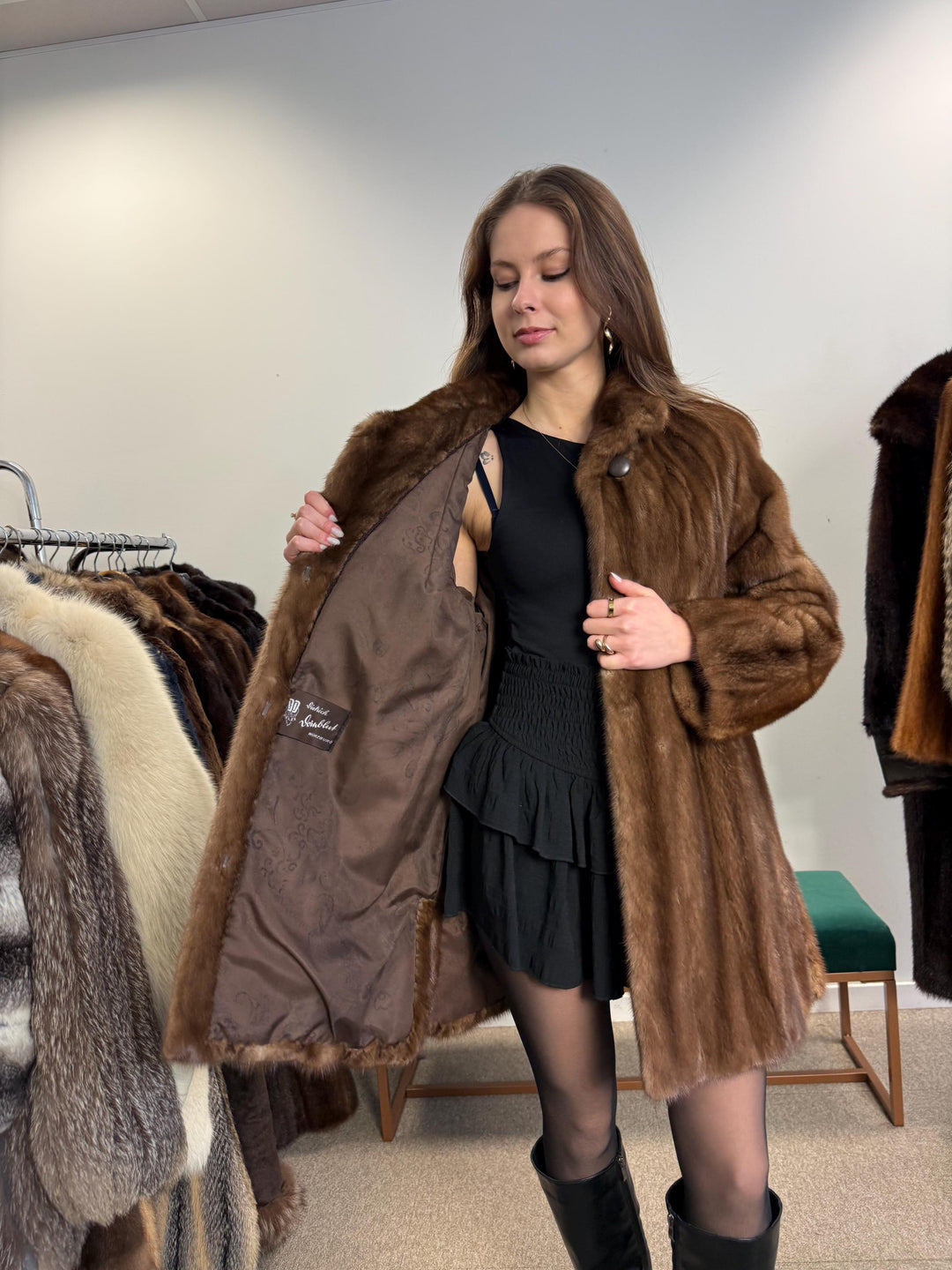 Soft Mink Coat, Thick Mink Coat, Medium Size, Brown Mink Coat, Vintage Fur Coat, Women's Fur Coat, Mink Coat, Swinger Brown Mink