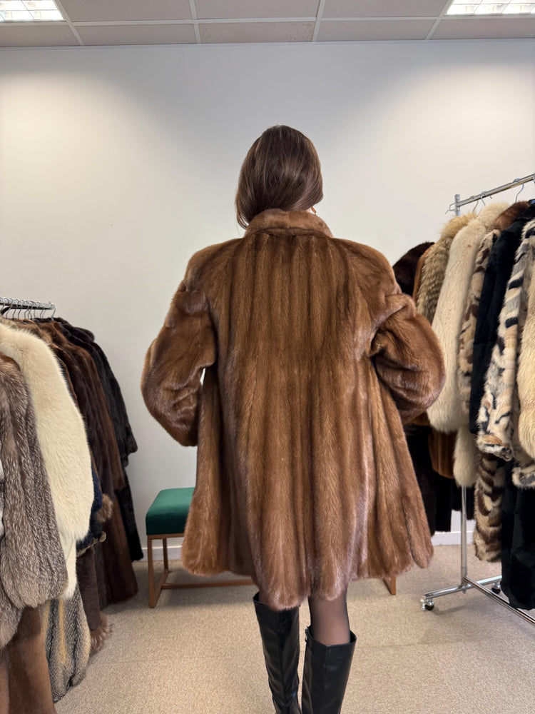 Soft Mink Coat, Thick Mink Coat, Medium Size, Brown Mink Coat, Vintage Fur Coat, Women's Fur Coat, Mink Coat, Swinger Brown Mink