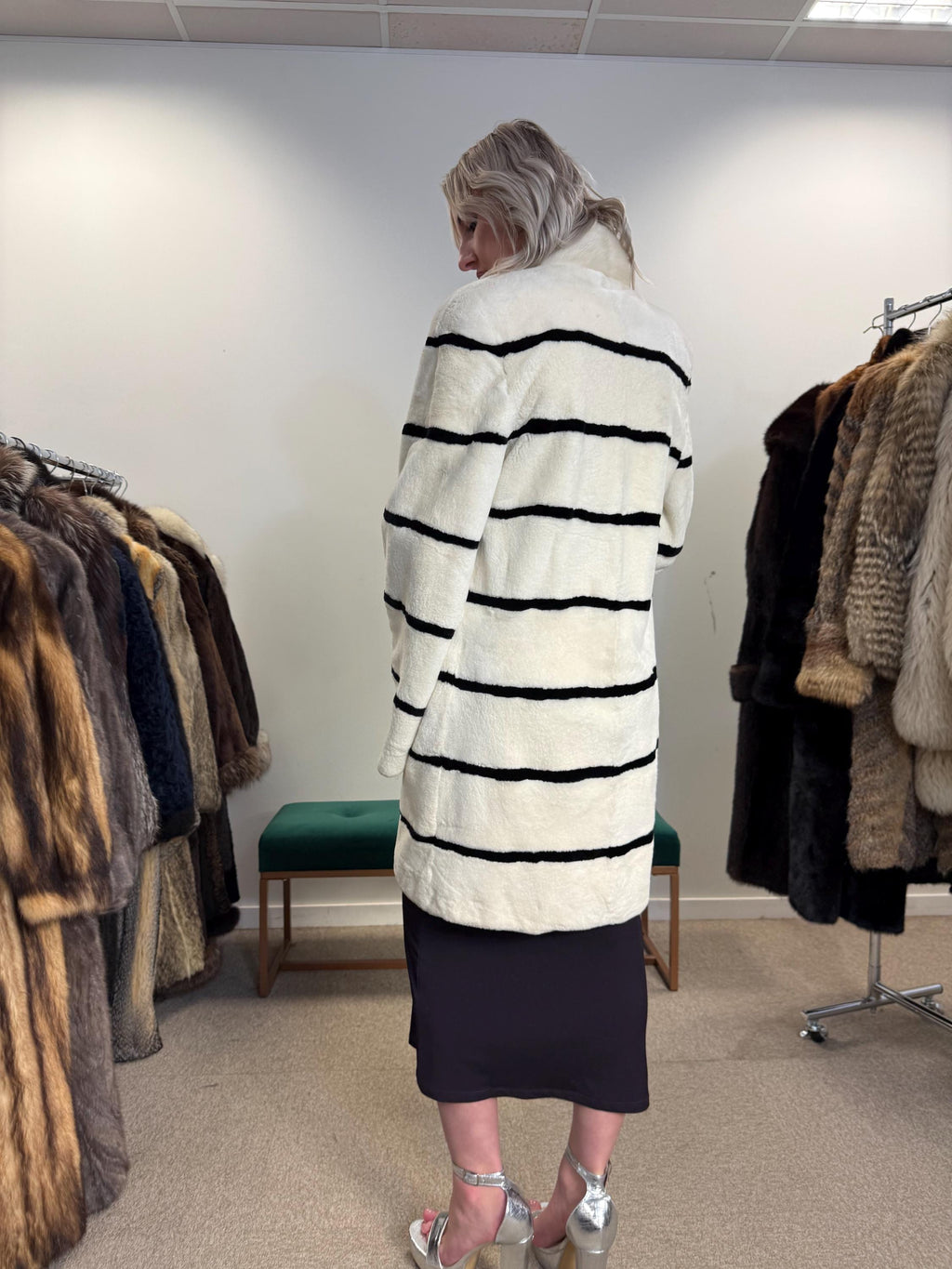 White Rabbit Fur Coat, Rex Rabbit Coat, Medium Size, White Rex Rabbit Coat, Vintage Fur Coat, Women's Coat, White Fur Coat, Fur Coat