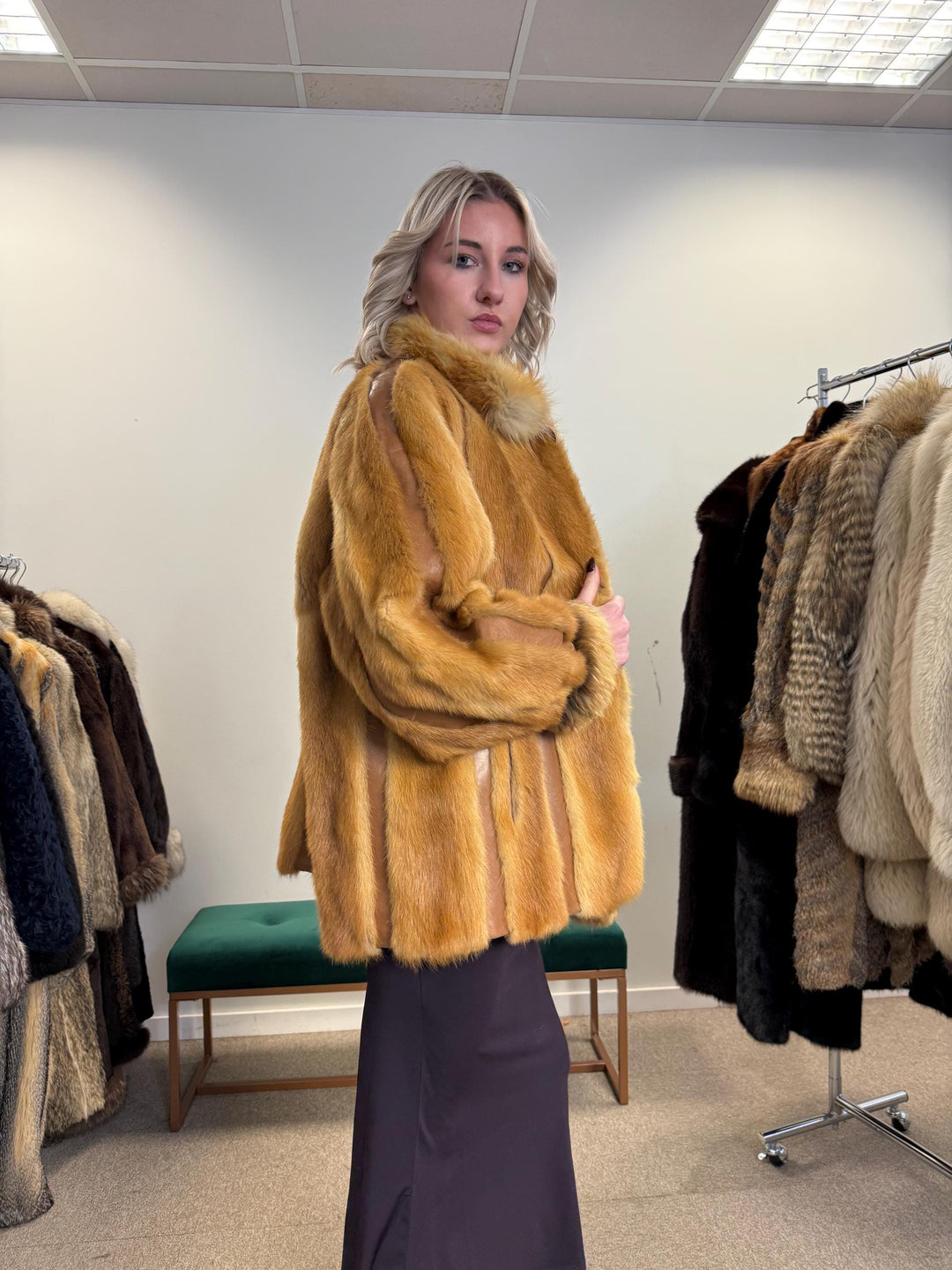 Golden Mink Fur Jacket, Medium Size, Mink Fur Jacket, Golden Mink, Real Fur Jacket, Vintage Fur Coat, Women's Fur Jacket, Mink Jacket