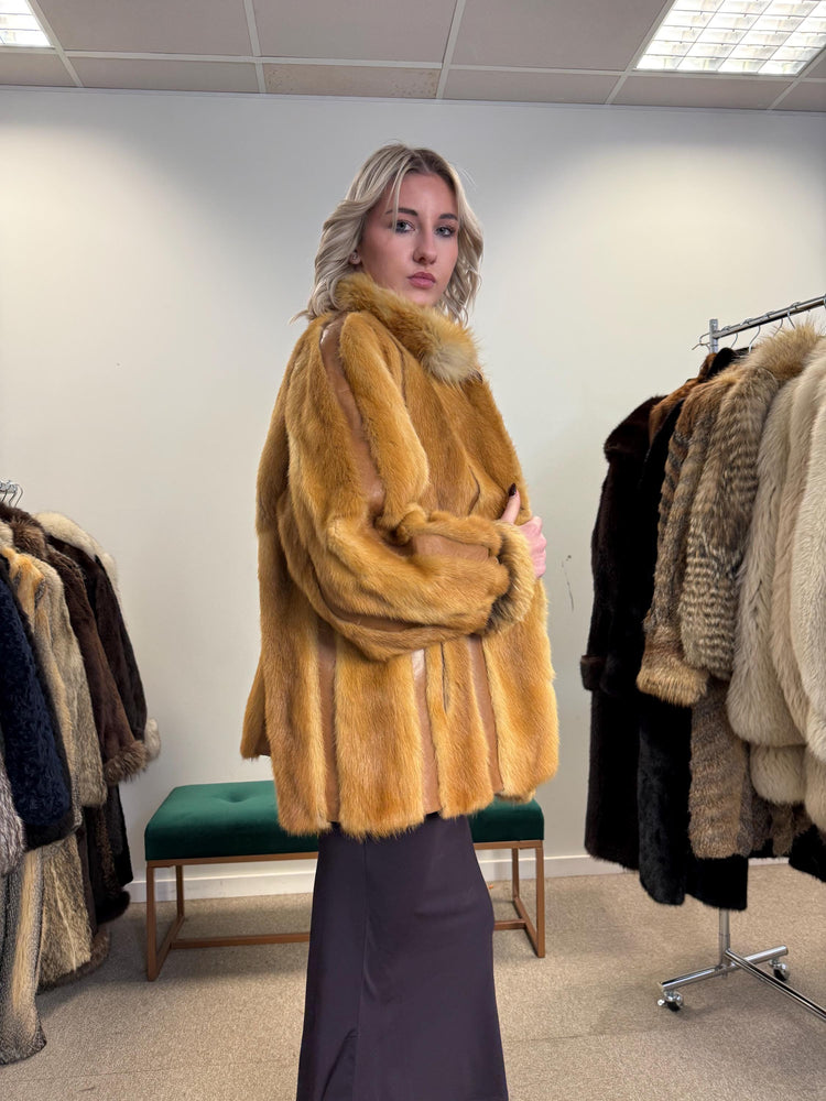 Golden Mink Fur Jacket, Medium Size, Mink Fur Jacket, Golden Mink, Real Fur Jacket, Vintage Fur Coat, Women's Fur Jacket, Mink Jacket