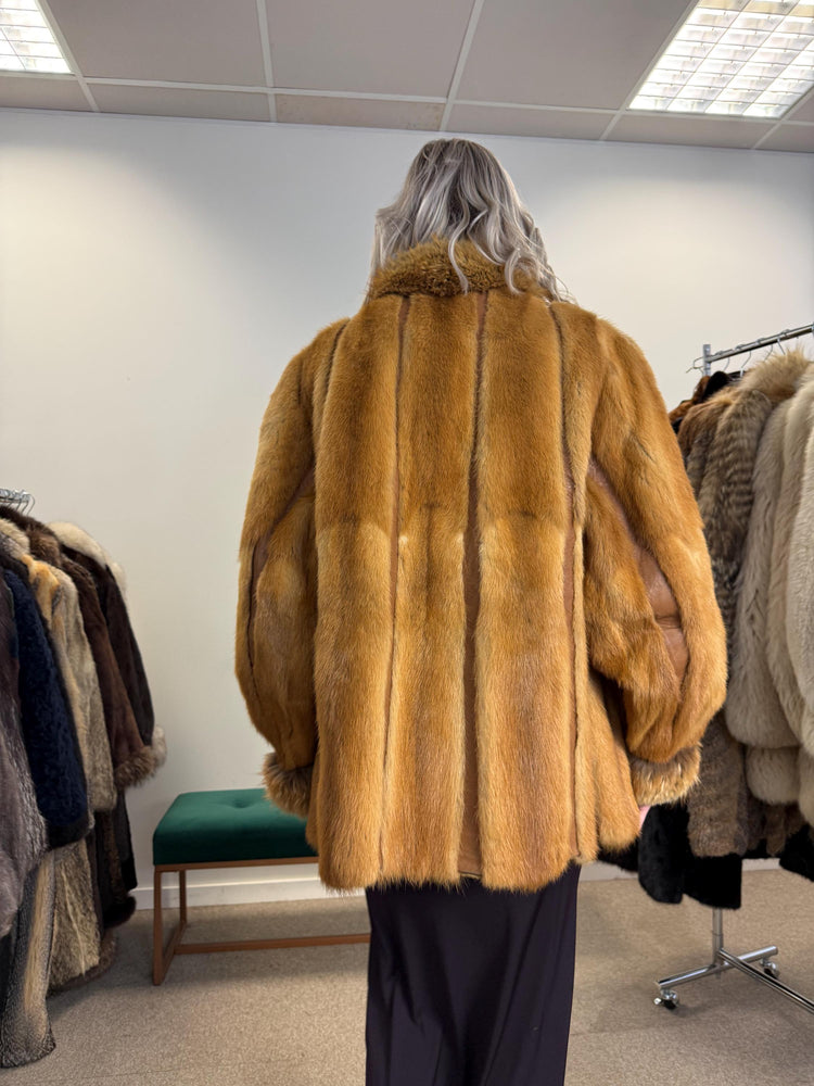 Golden Mink Fur Jacket, Medium Size, Mink Fur Jacket, Golden Mink, Real Fur Jacket, Vintage Fur Coat, Women's Fur Jacket, Mink Jacket