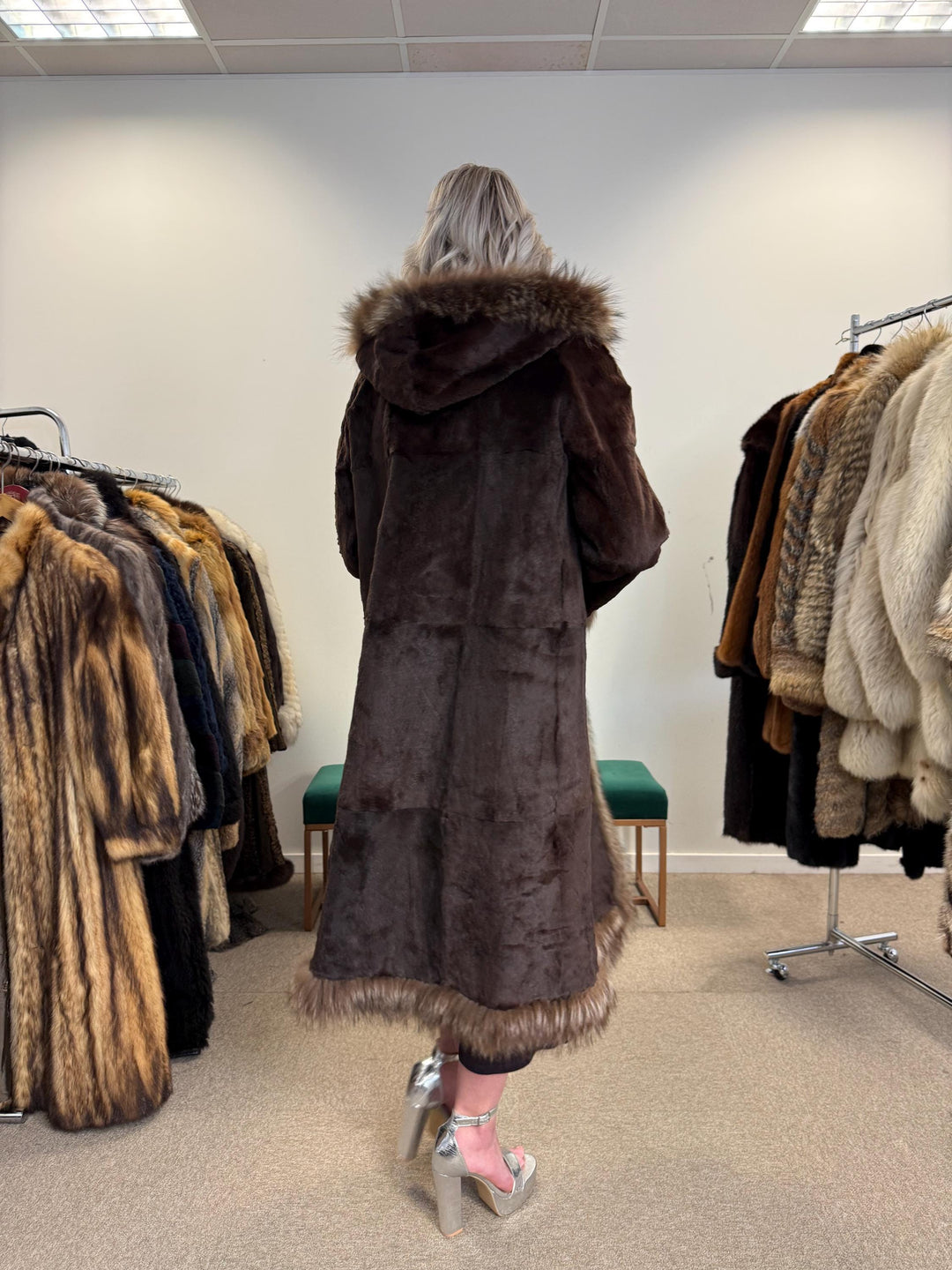 Sheared Beaver with Raccoon Coat, Small Size, Brown Fur Coat, Fur Coat Women, Beaver Fur, Raccoon Coat, Real Fur, Vintage Fur Coat, Raccoon