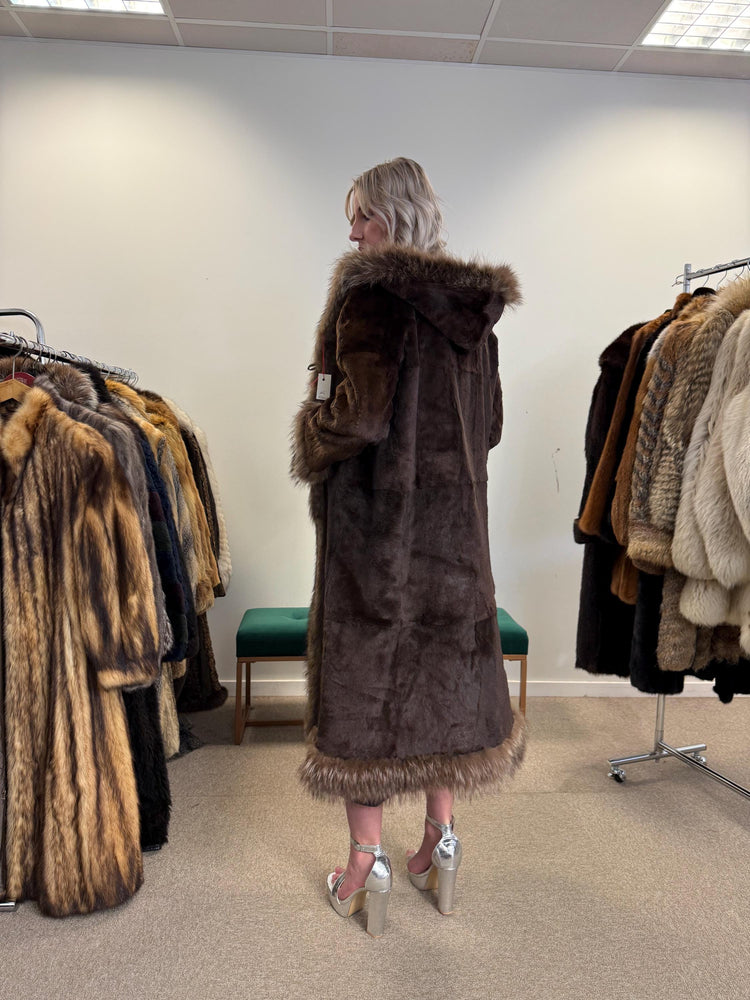Sheared Beaver with Raccoon Coat, Small Size, Brown Fur Coat, Fur Coat Women, Beaver Fur, Raccoon Coat, Real Fur, Vintage Fur Coat, Raccoon