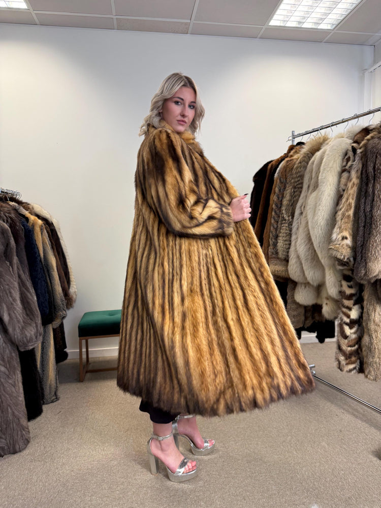 Fitch Fur Coat, Small Size, Full-Length Coat, Women's Fur Coat, Vintage Fur Coat, Thick Fur Coat, Soft Fur Coat, Fur Coat Women, Real Fur