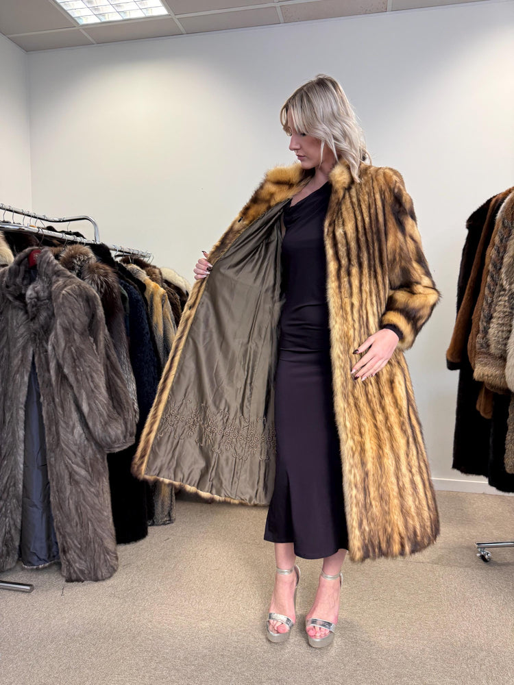 Fitch Fur Coat, Small Size, Full-Length Coat, Women's Fur Coat, Vintage Fur Coat, Thick Fur Coat, Soft Fur Coat, Fur Coat Women, Real Fur
