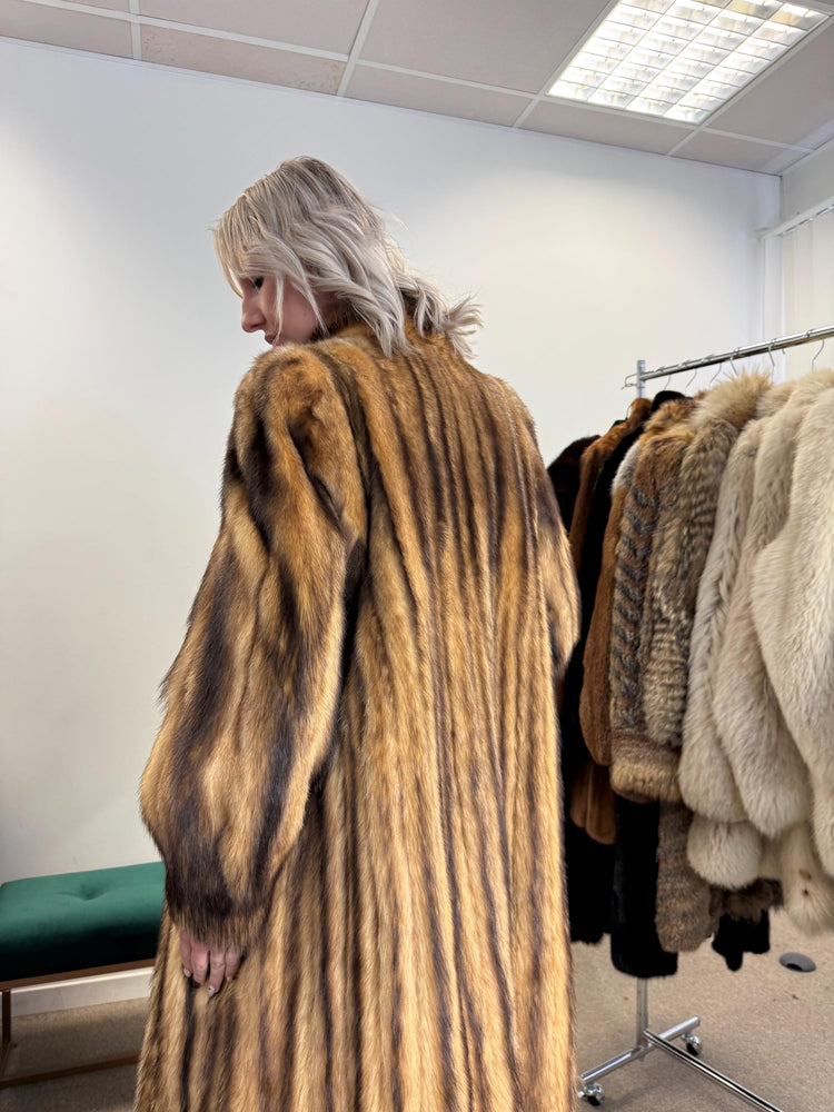 Fitch Fur Coat, Small Size, Full-Length Coat, Women's Fur Coat, Vintage Fur Coat, Thick Fur Coat, Soft Fur Coat, Fur Coat Women, Real Fur