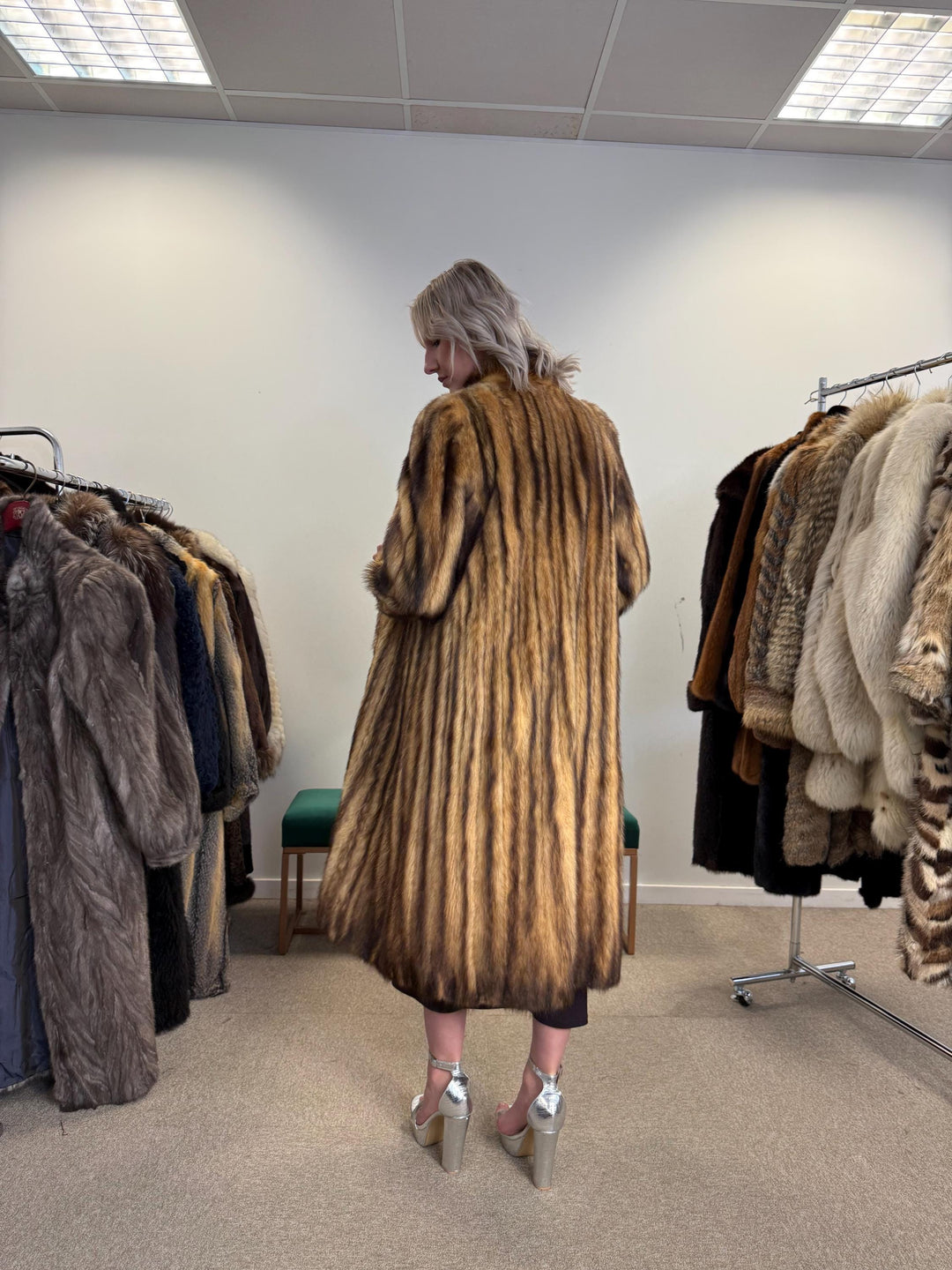 Fitch Fur Coat, Small Size, Full-Length Coat, Women's Fur Coat, Vintage Fur Coat, Thick Fur Coat, Soft Fur Coat, Fur Coat Women, Real Fur