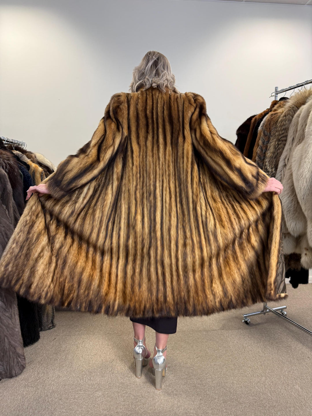 Fitch Fur Coat, Small Size, Full-Length Coat, Women's Fur Coat, Vintage Fur Coat, Thick Fur Coat, Soft Fur Coat, Fur Coat Women, Real Fur