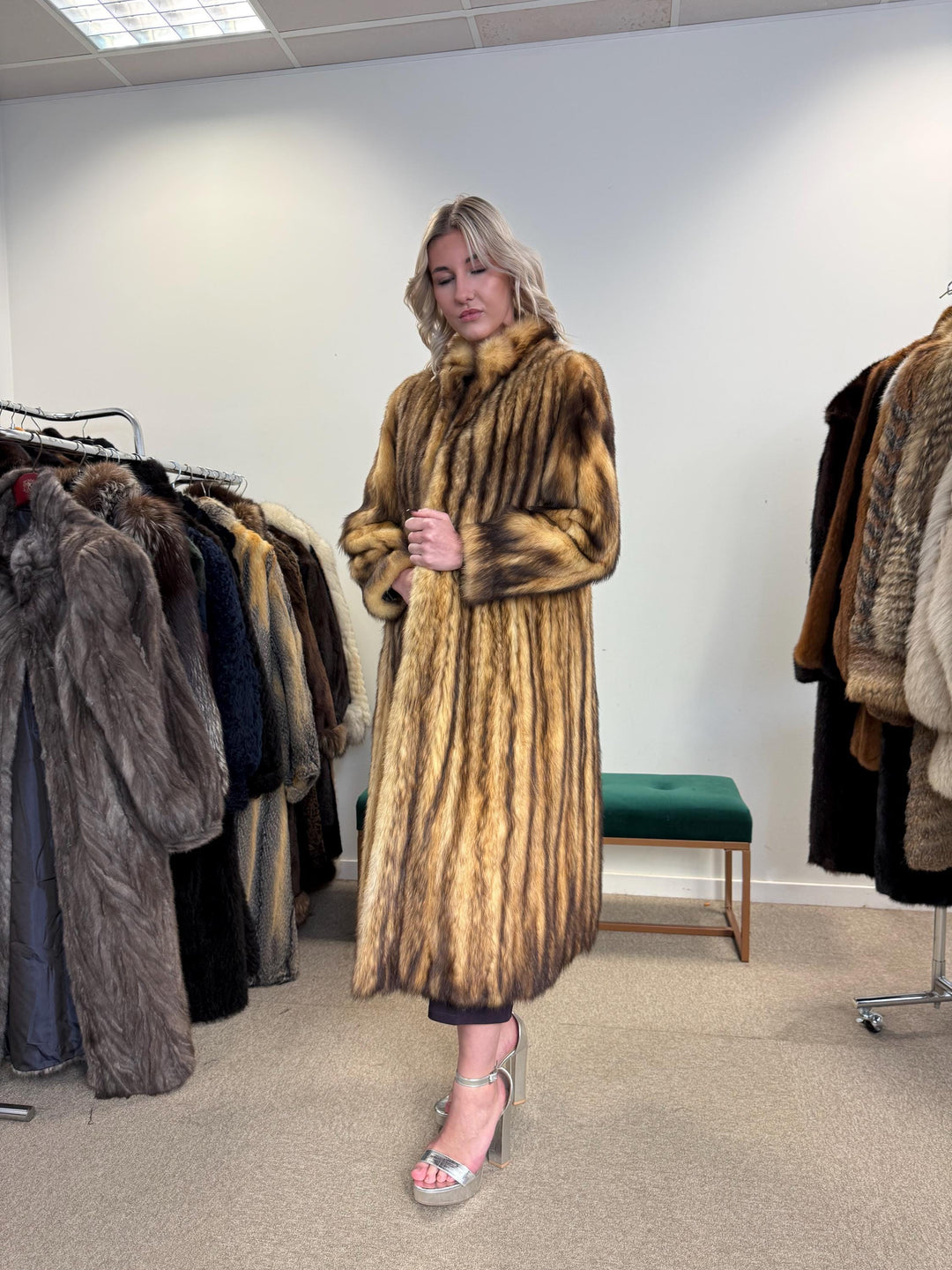 Fitch Fur Coat, Small Size, Full-Length Coat, Women's Fur Coat, Vintage Fur Coat, Thick Fur Coat, Soft Fur Coat, Fur Coat Women, Real Fur