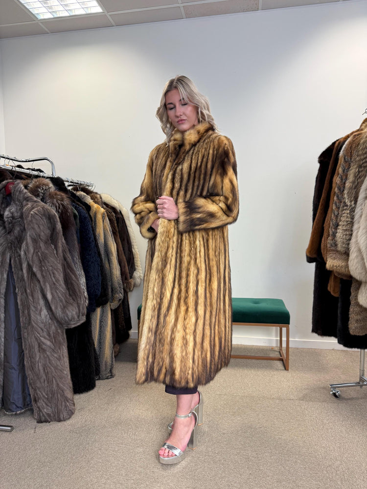 Fitch Fur Coat, Small Size, Full-Length Coat, Women's Fur Coat, Vintage Fur Coat, Thick Fur Coat, Soft Fur Coat, Fur Coat Women, Real Fur