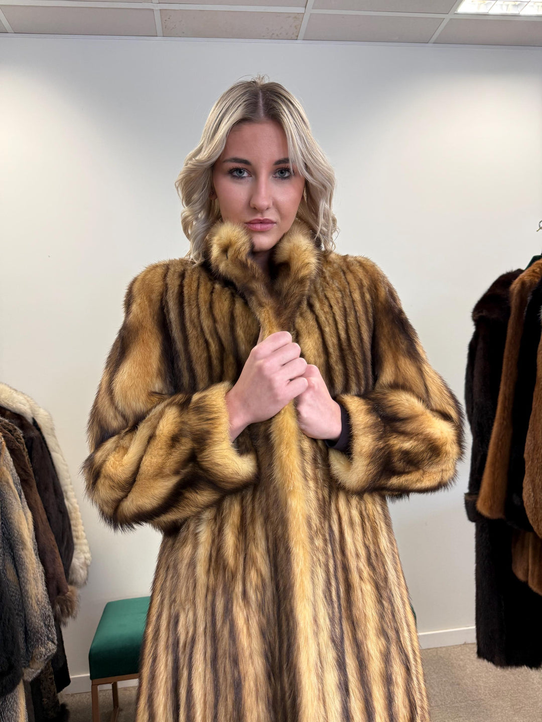 Fitch Fur Coat, Small Size, Full-Length Coat, Women's Fur Coat, Vintage Fur Coat, Thick Fur Coat, Soft Fur Coat, Fur Coat Women, Real Fur