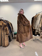 Pastel Mink Fur Coat, L/XL Size, Women's Fur Coat, Italian Skin Fur Coat, Light & Luxury Fur Coat, Full-Length Mink Coat, Pastel Mink Fur