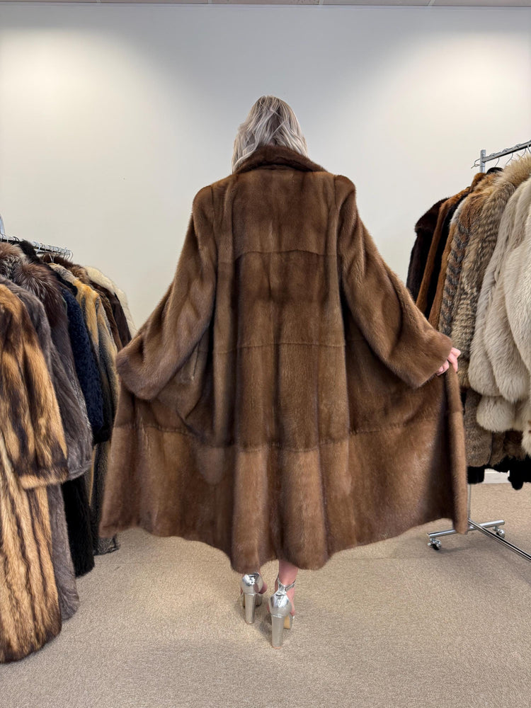 Pastel Mink Fur Coat, L/XL Size, Women's Fur Coat, Italian Skin Fur Coat, Light & Luxury Fur Coat, Full-Length Mink Coat, Pastel Mink Fur