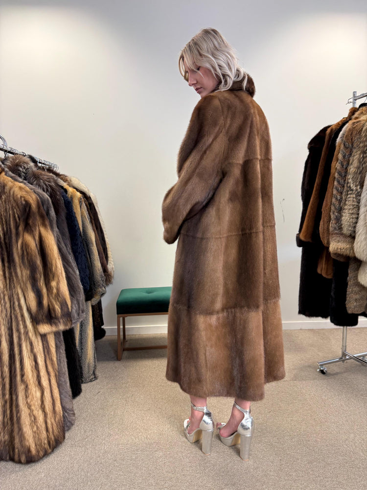 Pastel Mink Fur Coat, L/XL Size, Women's Fur Coat, Italian Skin Fur Coat, Light & Luxury Fur Coat, Full-Length Mink Coat, Pastel Mink Fur