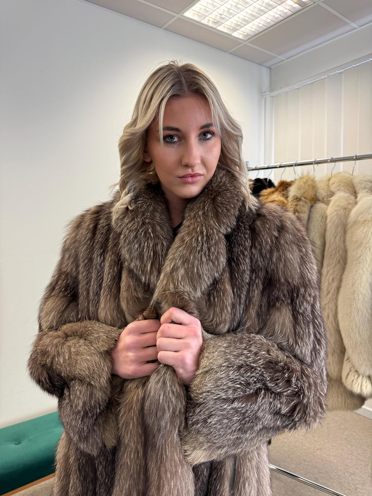 Crystal Fox Fur Jacket, Medium Size, Real Crystal Fox Fur, Fluffy Fur Coat, Fox Fur Coat, Real Fox Fur, Real Fur Coat, Grey Fox Fur Coat
