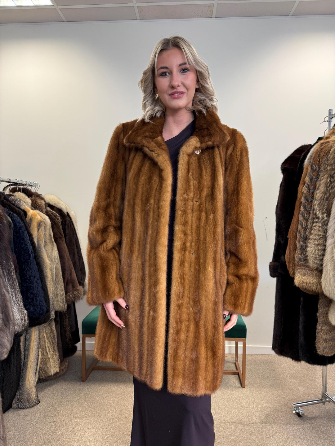 Mink Fur Coat, Large Size, Light Brown Mink Coat, Real Fur Coat, Vintage Fur Coat, Women's Fur Coat, Soft Mink Coat, Thick Mink Fur Coat