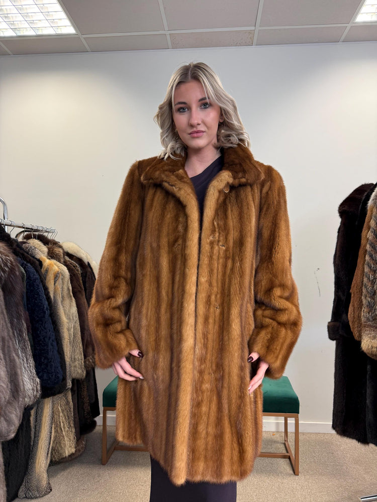 Mink Fur Coat, Large Size, Light Brown Mink Coat, Real Fur Coat, Vintage Fur Coat, Women's Fur Coat, Soft Mink Coat, Thick Mink Fur Coat