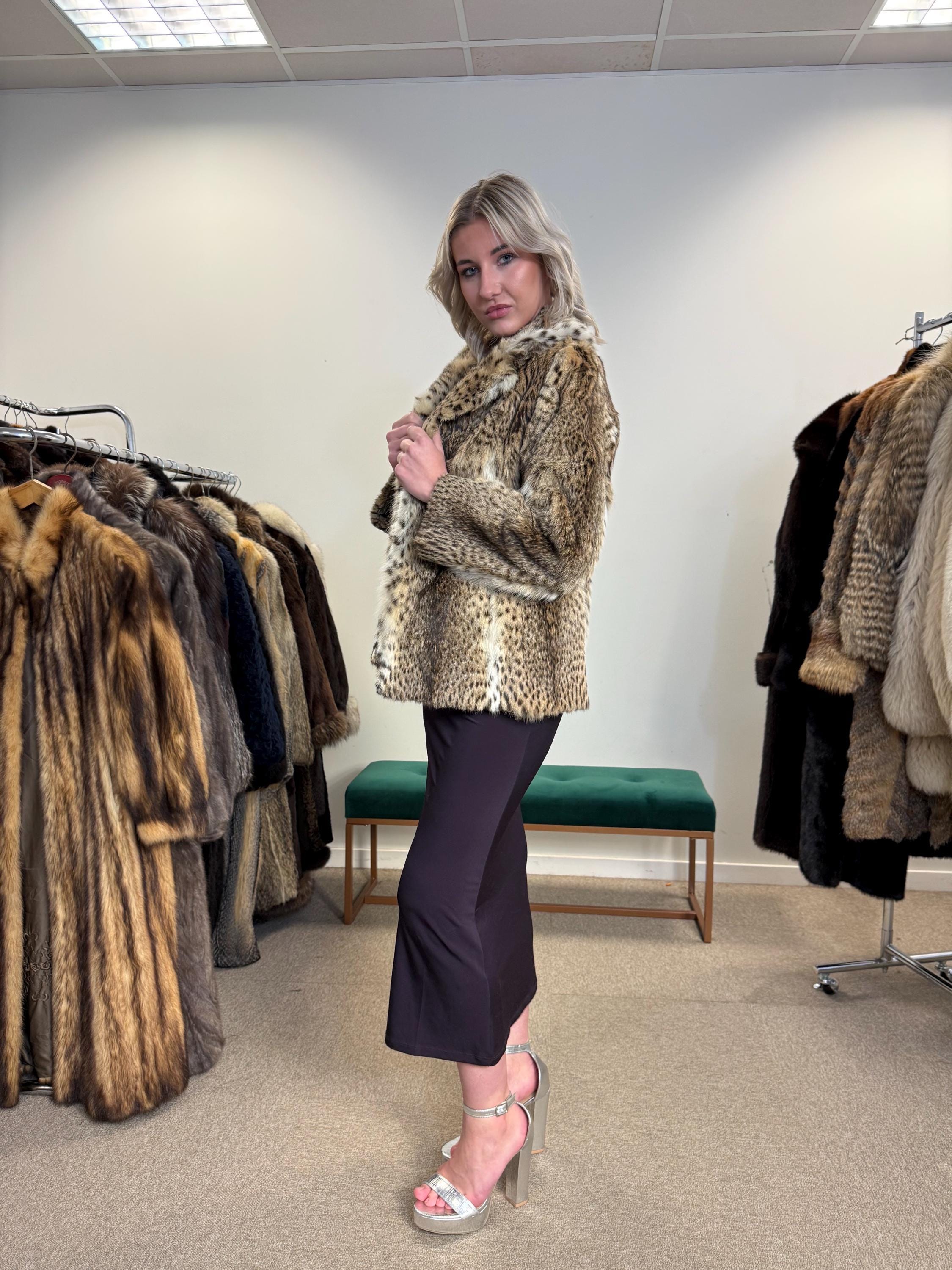 Lynx Fur Jacket, Medium Size, Real Fur Jacket, Vintage Fur Coat, Lynx Fur, Real Lynx Fur Coat, Women's Fur Coat, Luxurious Jacket, Lynx Fur