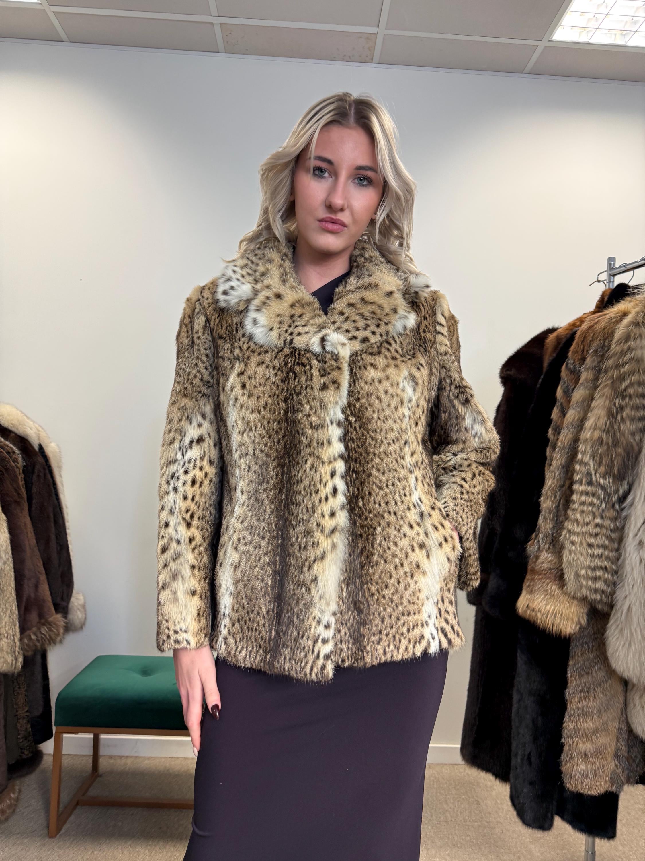 Lynx Fur Jacket, Medium Size, Real Fur Jacket, Vintage Fur Coat, Lynx Fur, Real Lynx Fur Coat, Women's Fur Coat, Luxurious Jacket, Lynx Fur