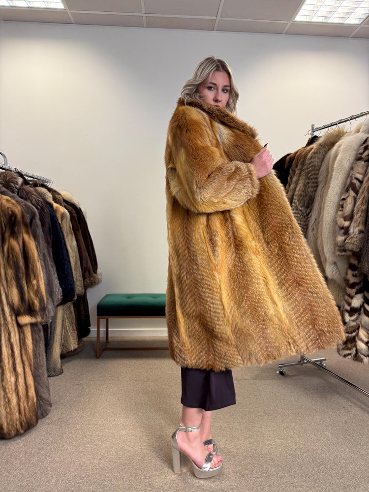 Long Red Fox Coat, Vintage Coat, Medium Size, Fur Coat, Soft Fox Coat, Fur Coats Women, Real Fox Coat, Red Fox Coat, Real Fox Fur, Red Fox