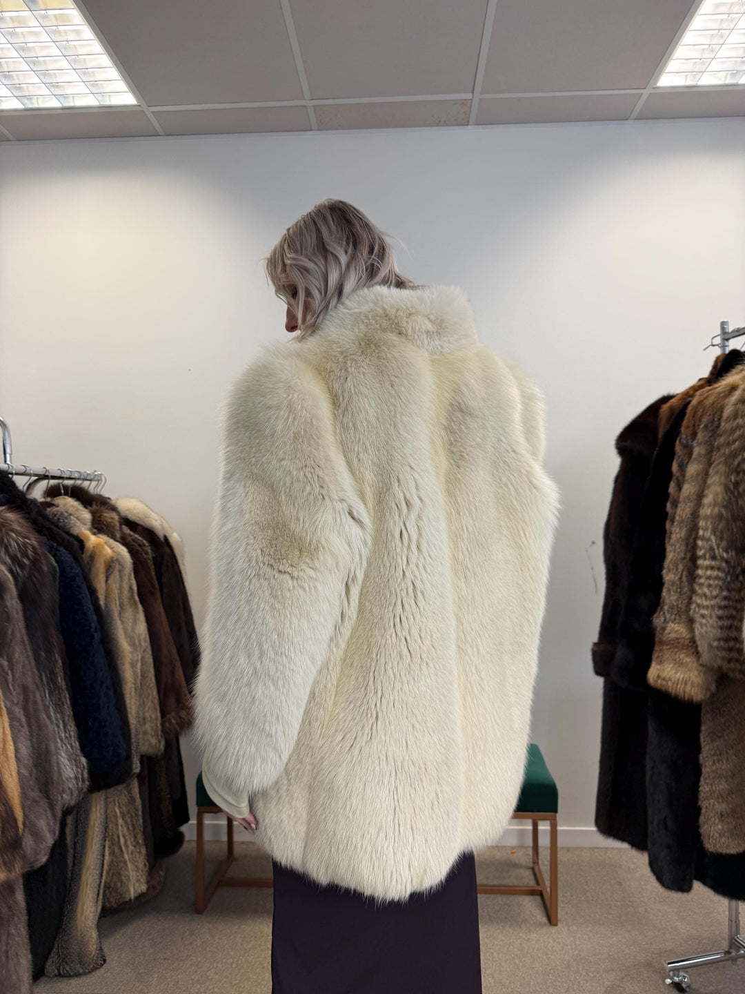 White Fox Fur Coat, Medium Size, Vintage Fur Coat, Women's Fur Coat, Zipper Fox Fur Coat, Real Fox, Soft Fur Coat, White Fox Coat, White Fox