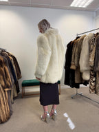 White Fox Fur Coat, Medium Size, Vintage Fur Coat, Women's Fur Coat, Zipper Fox Fur Coat, Real Fox, Soft Fur Coat, White Fox Coat, White Fox