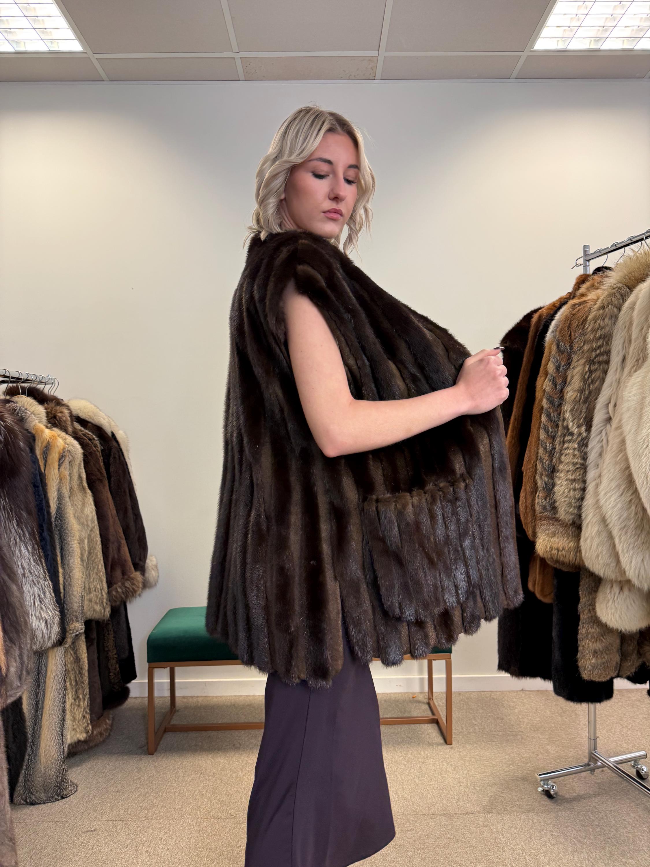 Brown Mink Vest, XXL Size, Real Mink Vest, Luxury Fur Vest, Vintage Fur Vest, Real Mink Fur, Women's Fur Coat, Soft Fur Vest, Mink Vest Fur