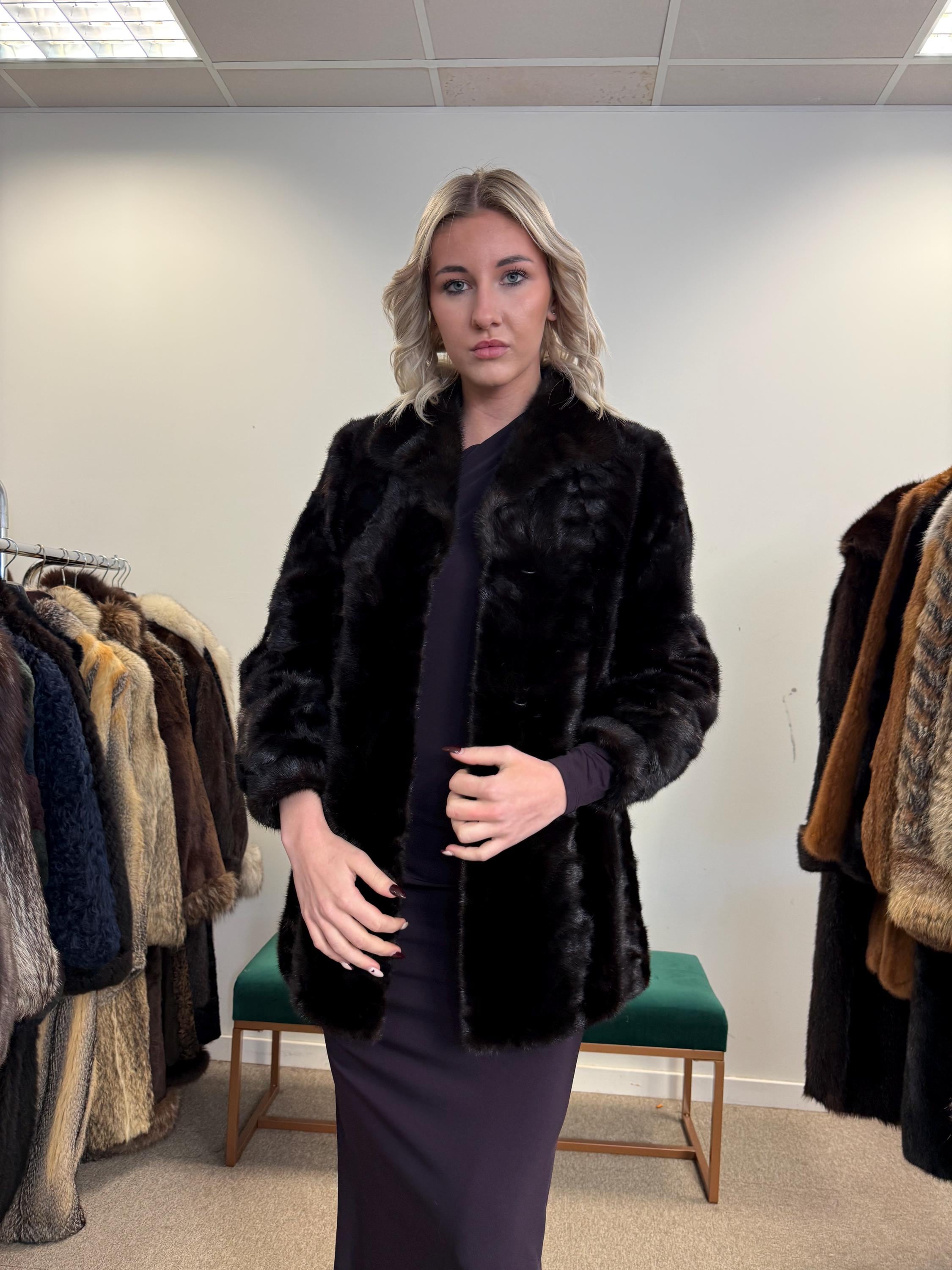 Short Brown Mink Jacket, Small Size, Brown Mink Jacket, Vintage Fur Coat, Real Mink Jacket, Mink Jacket Women, Soft Fur Jacket, Brown Mink