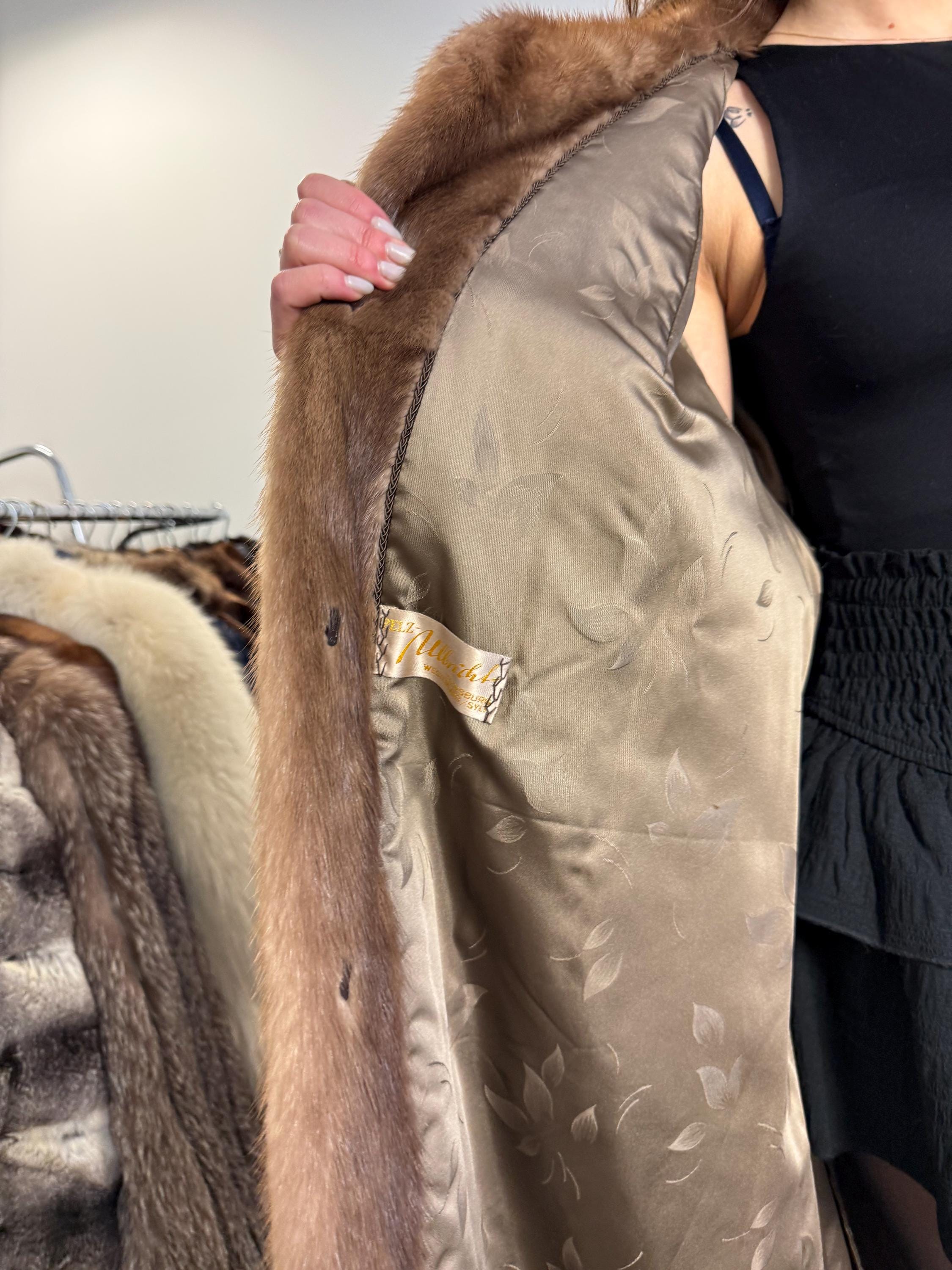 Pastel Mink Fur Coat, XL Size, Women's Fur Coat, Long Pastel Mink Coat, Light Luxury Fur Coat, Full-Length Mink Coat, Pastel Mink, Real Fur