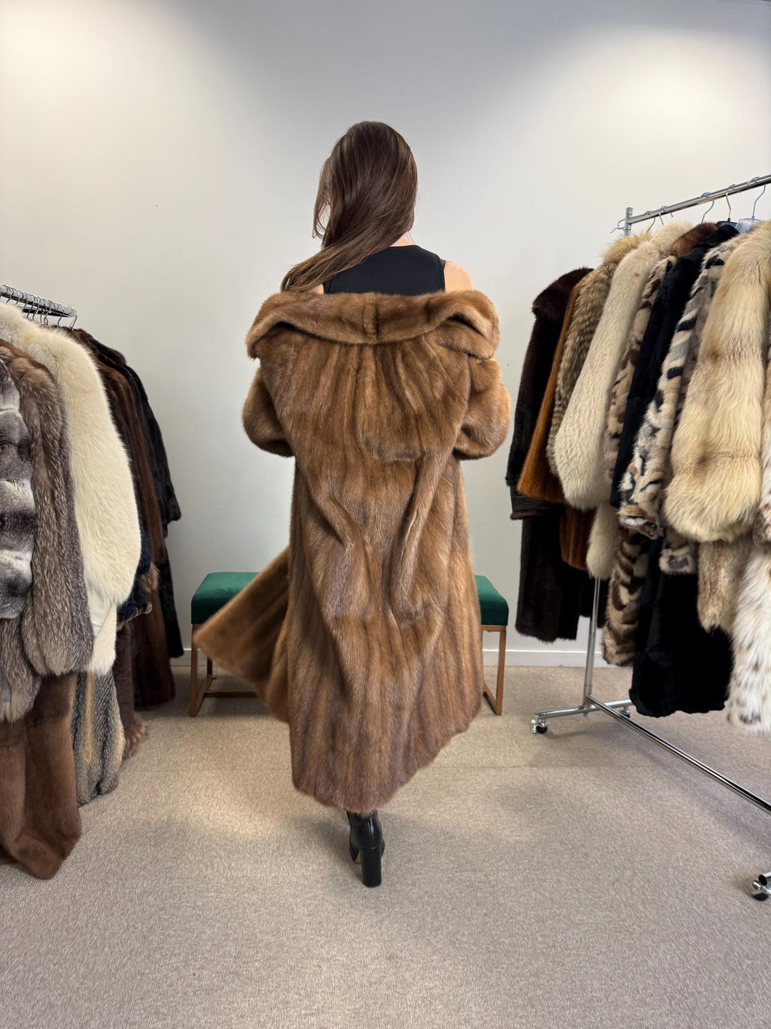 Pastel Mink Fur Coat, XL Size, Women's Fur Coat, Long Pastel Mink Coat, Light Luxury Fur Coat, Full-Length Mink Coat, Pastel Mink, Real Fur