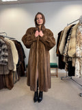 Long Pastel Mink Fur Coat, XL Size, Women's Fur Coat, Full-Length Mink Coat, Pastel Mink, Real Fur, Pastel Mink Coat, Light Luxury Fur Coat