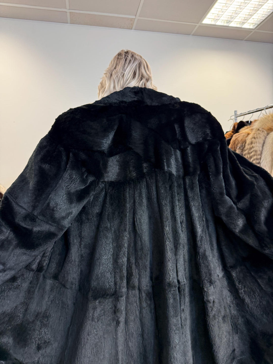 Sheared Black Mink Coat, Large Size, Oversized Mink Coat, Black Mink, Mink Fur Coat, Luxury Black Mink Coat, Women's Fur Coat, Real Mink Fur
