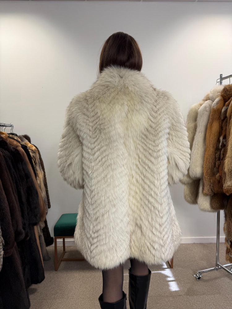 White Fox Fur Jacket, Medium Size, Blue Fox Jacket, Vintage Fur Jacket, Women's Fur Jacket, Real Fox Fur, Real Fox Jacket, Soft Fur Jacket