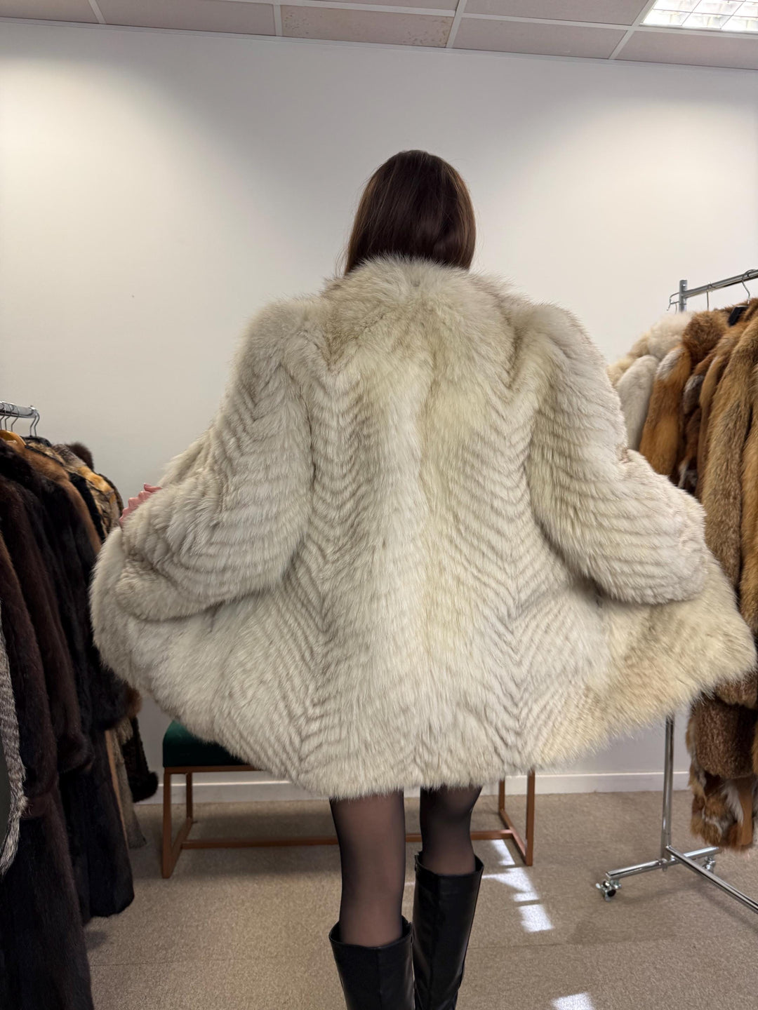 White Fox Fur Jacket, Medium Size, Blue Fox Jacket, Vintage Fur Jacket, Women's Fur Jacket, Real Fox Fur, Real Fox Jacket, Soft Fur Jacket