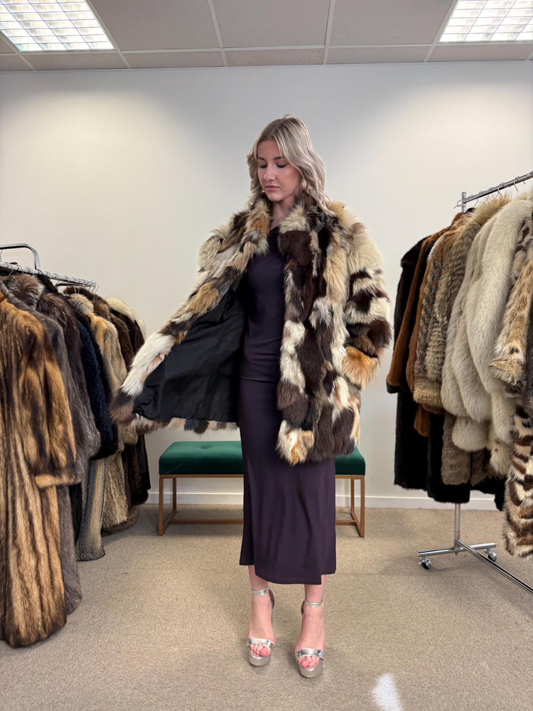 Colorful Mink Jacket, Large Size, Women's Fur Coat, Real Mink Jacket, Mink Jacket, Dyed Mink Fur Coat, Mink Pieces Fur, Vintage Fur Jacket