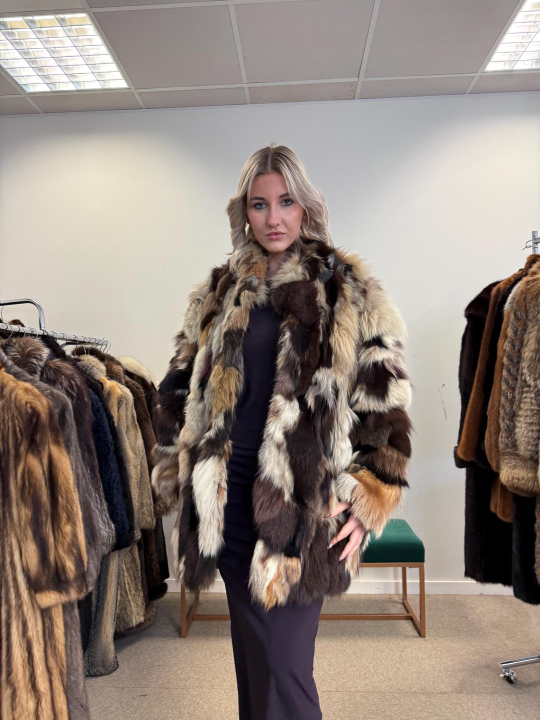 Colorful Mink Jacket, Large Size, Women's Fur Coat, Real Mink Jacket, Mink Jacket, Dyed Mink Fur Coat, Mink Pieces Fur, Vintage Fur Jacket