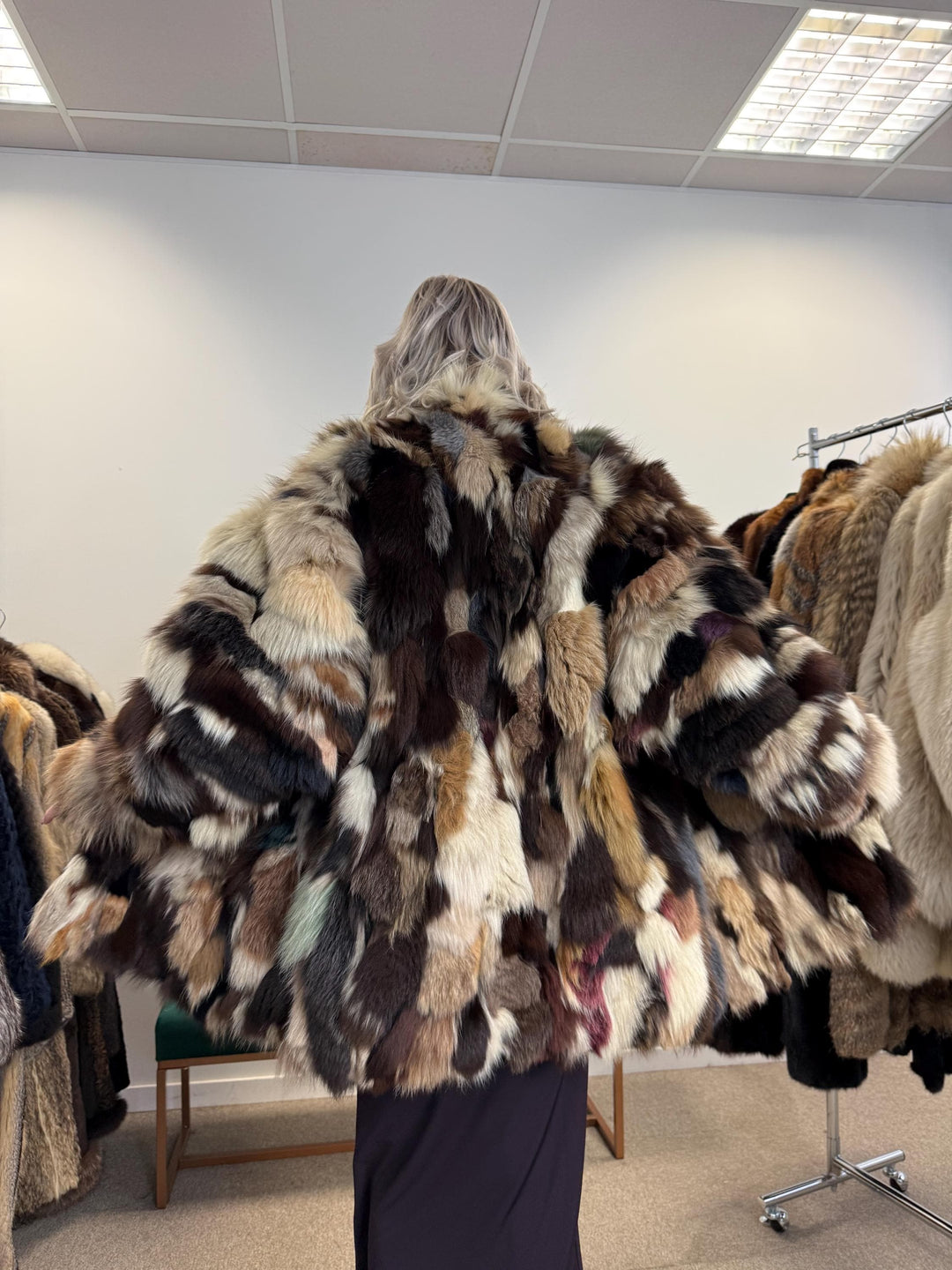 Colorful Mink Jacket, Large Size, Women's Fur Coat, Real Mink Jacket, Mink Jacket, Dyed Mink Fur Coat, Mink Pieces Fur, Vintage Fur Jacket