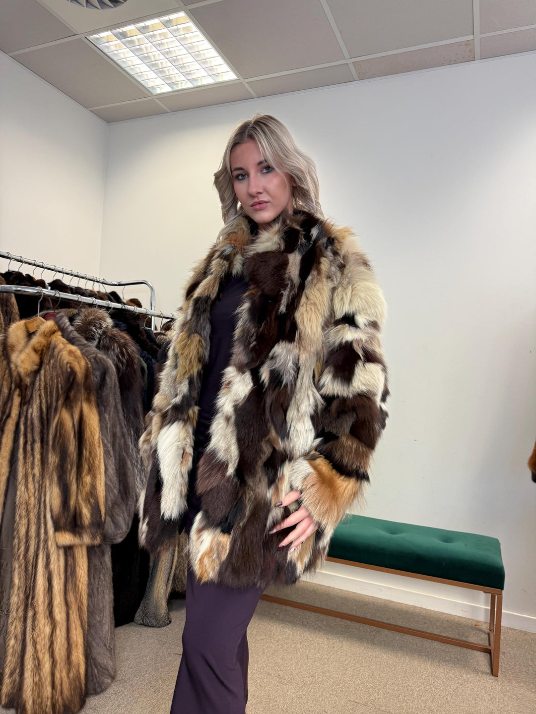 Colorful Mink Jacket, Large Size, Women's Fur Coat, Real Mink Jacket, Mink Jacket, Dyed Mink Fur Coat, Mink Pieces Fur, Vintage Fur Jacket