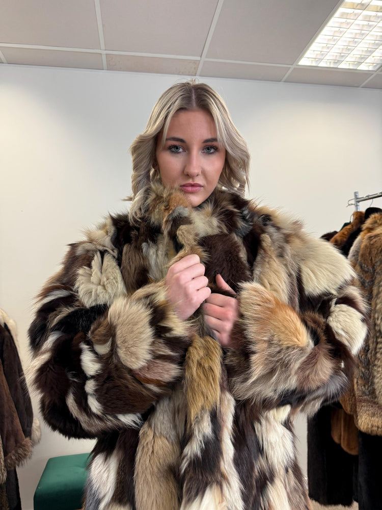 Colorful Mink Jacket, Large Size, Women's Fur Coat, Real Mink Jacket, Mink Jacket, Dyed Mink Fur Coat, Mink Pieces Fur, Vintage Fur Jacket