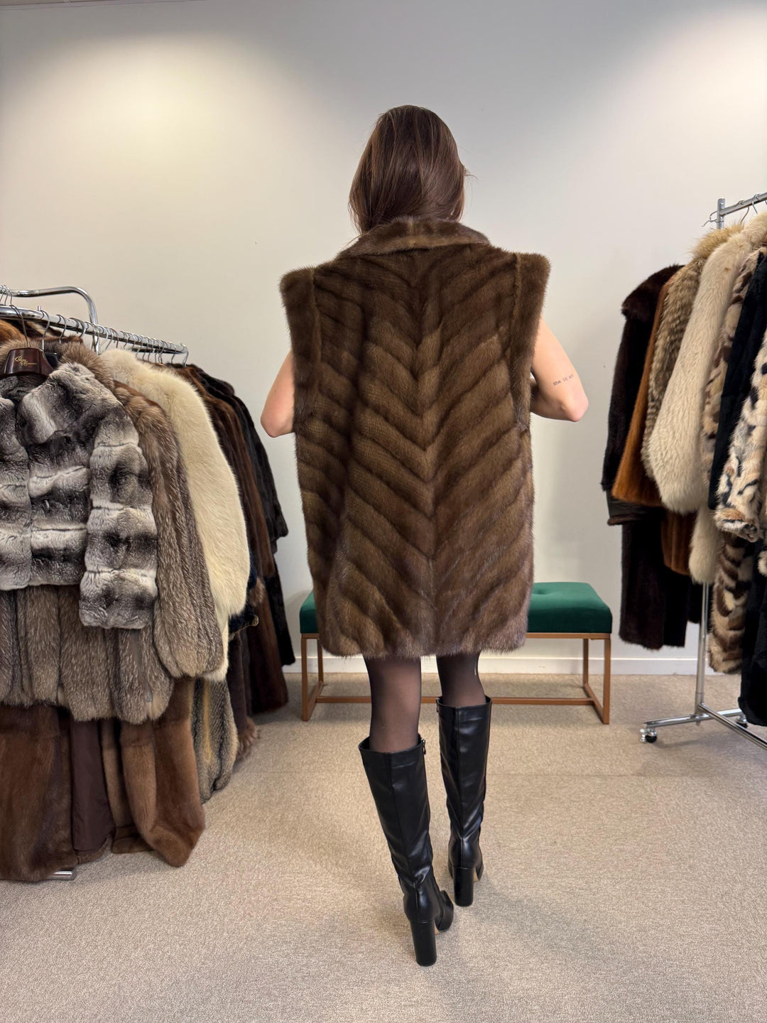 Soft Mink Fur Vest, XL Size, Mink Vest, Real Fur Vest, Brown Mink Fur, Vintage Fur Vest, Real Mink Vest, Thick Mink Fur Vest, Mink Fur