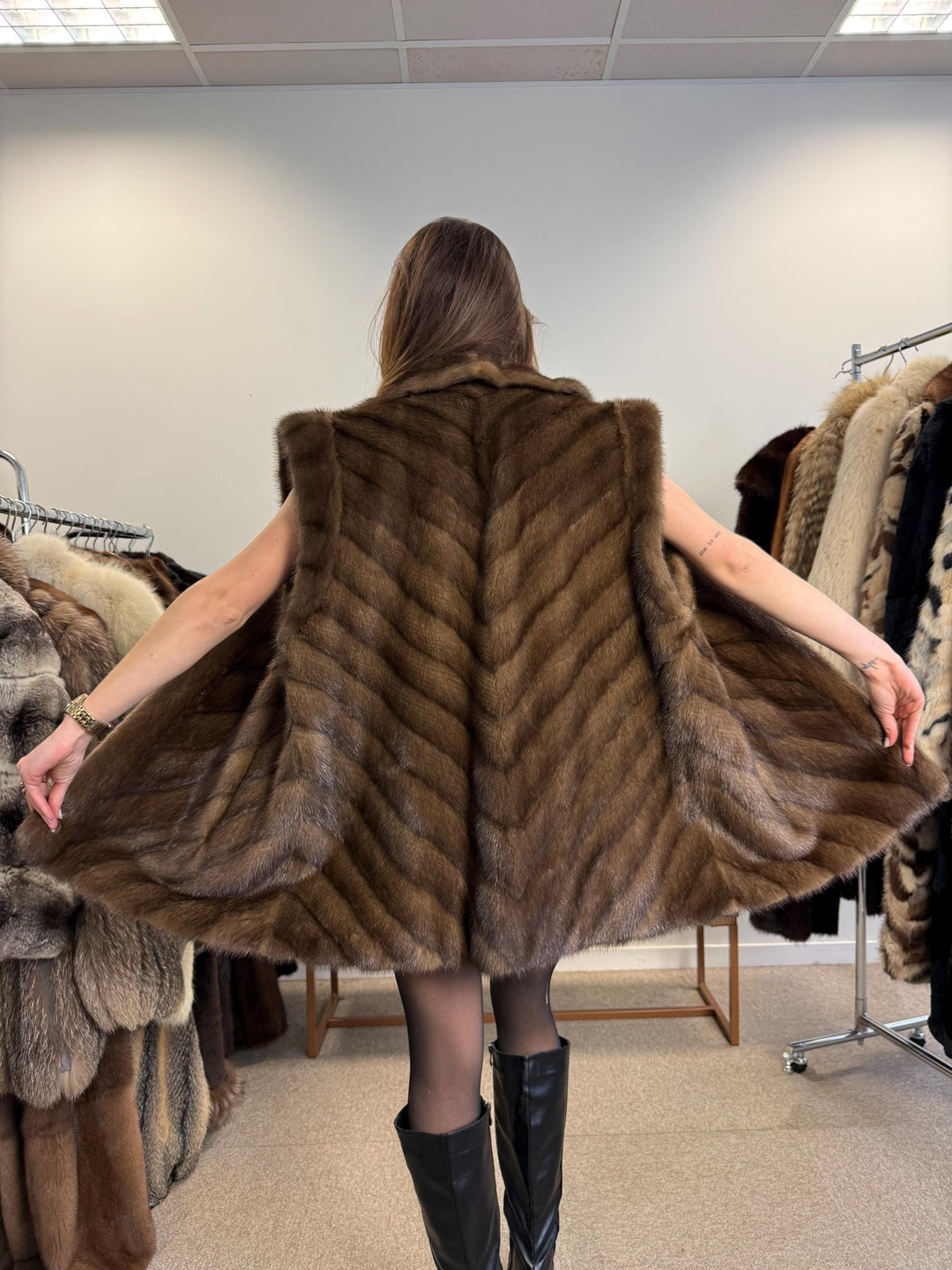 Soft Mink Fur Vest, XL Size, Mink Vest, Real Fur Vest, Brown Mink Fur, Vintage Fur Vest, Real Mink Vest, Thick Mink Fur Vest, Mink Fur