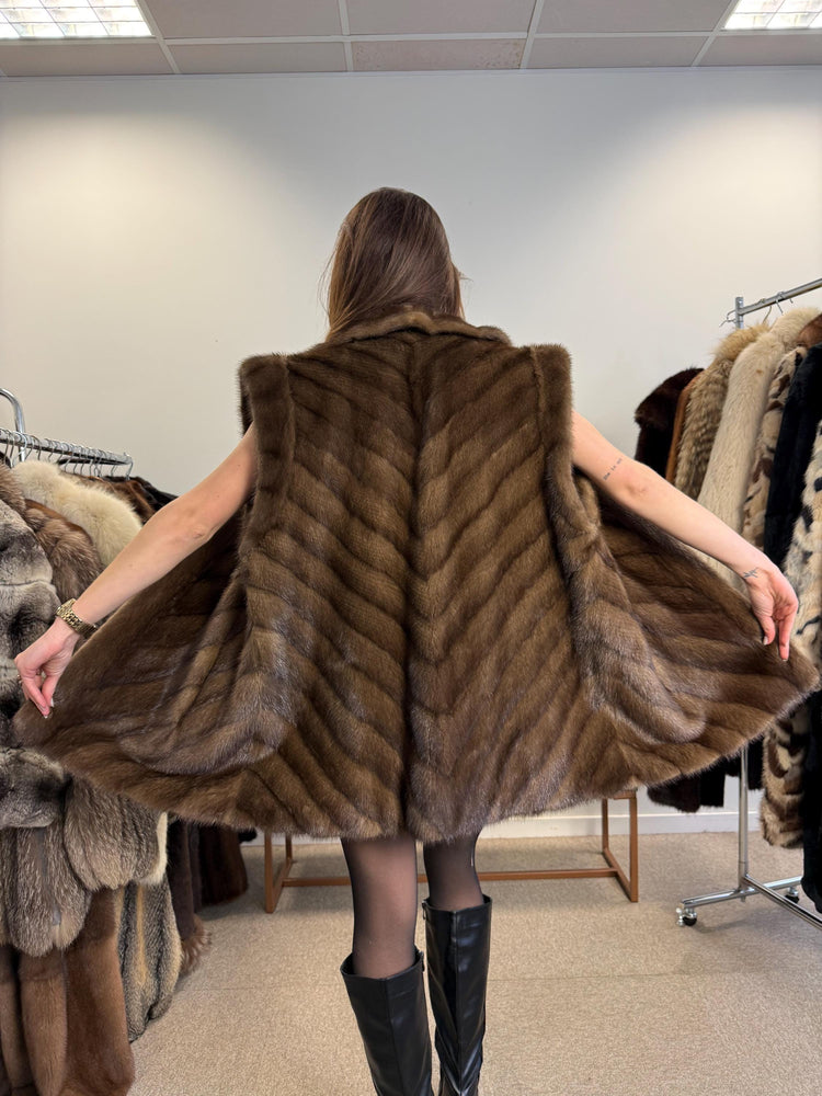 Soft Mink Fur Vest, XL Size, Mink Vest, Real Fur Vest, Brown Mink Fur, Vintage Fur Vest, Real Mink Vest, Thick Mink Fur Vest, Mink Fur