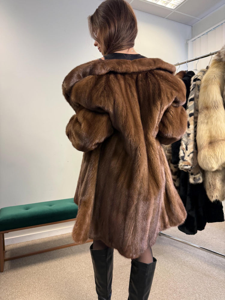 Soft Mink Coat, Thick Mink Coat, Medium Size, Brown Mink Coat, Vintage Fur Coat, Women's Fur Coat, Mink Coat, Swinger Brown Mink