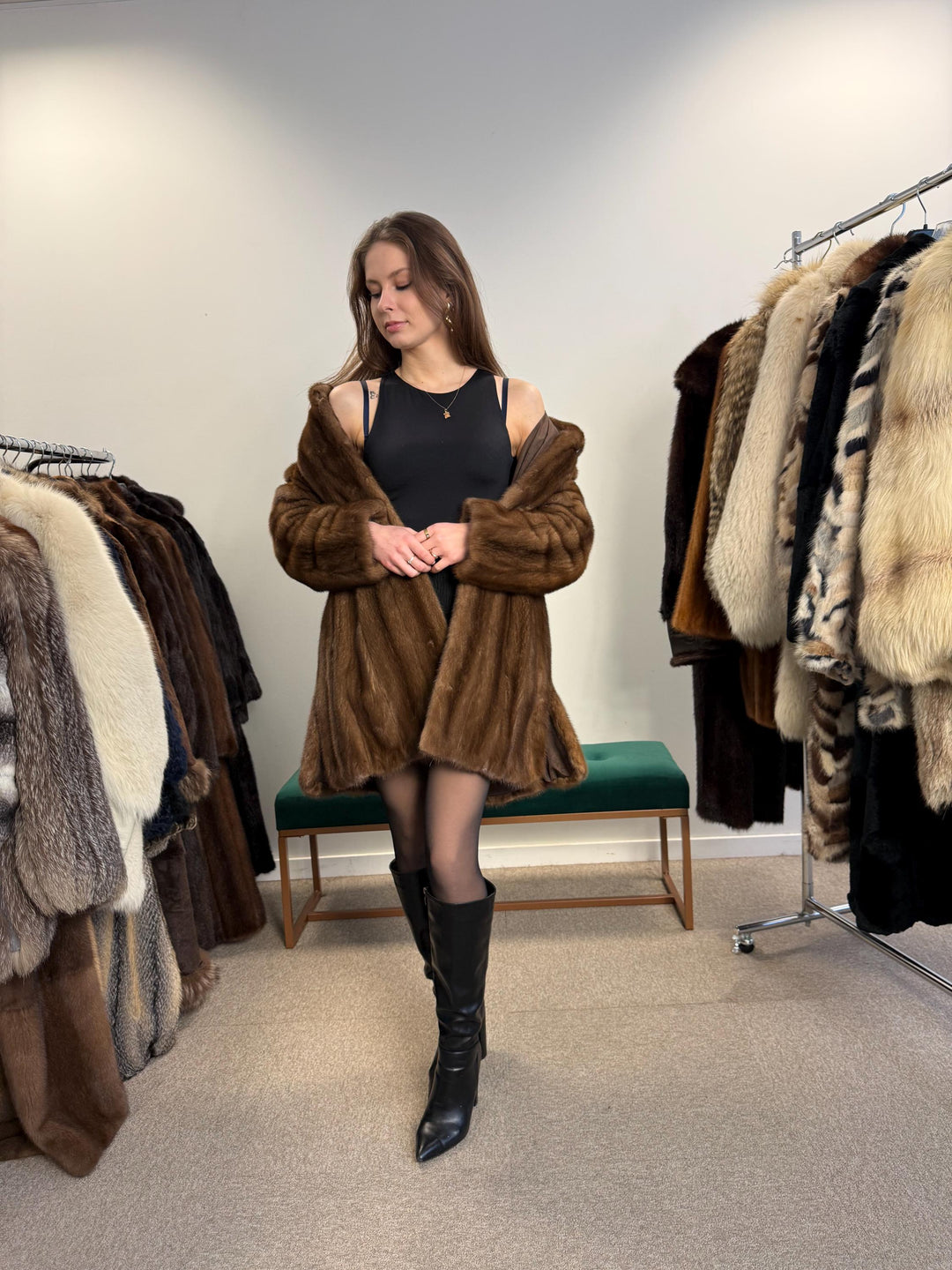 Soft Mink Coat, Thick Mink Coat, Medium Size, Brown Mink Coat, Vintage Fur Coat, Women's Fur Coat, Mink Coat, Swinger Brown Mink