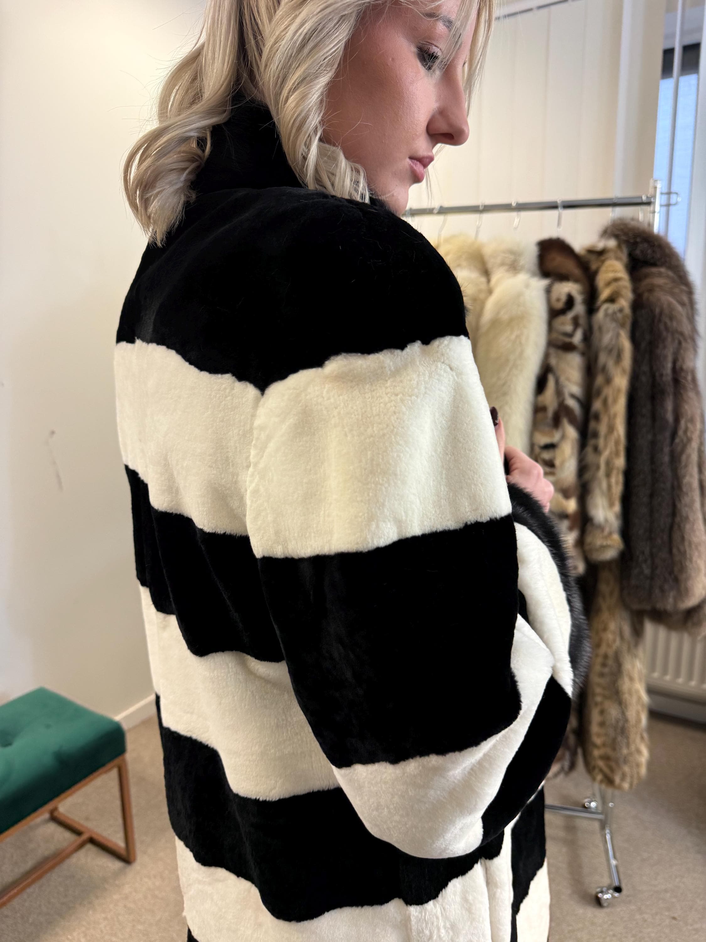 New Rex Rabbit Fur Coat, Medium Size, White Rabbit Fur Coat, White Rex Rabbit Coat, Vintage Fur Coat, Women's Coat, New Fur Coat, Fur Coat