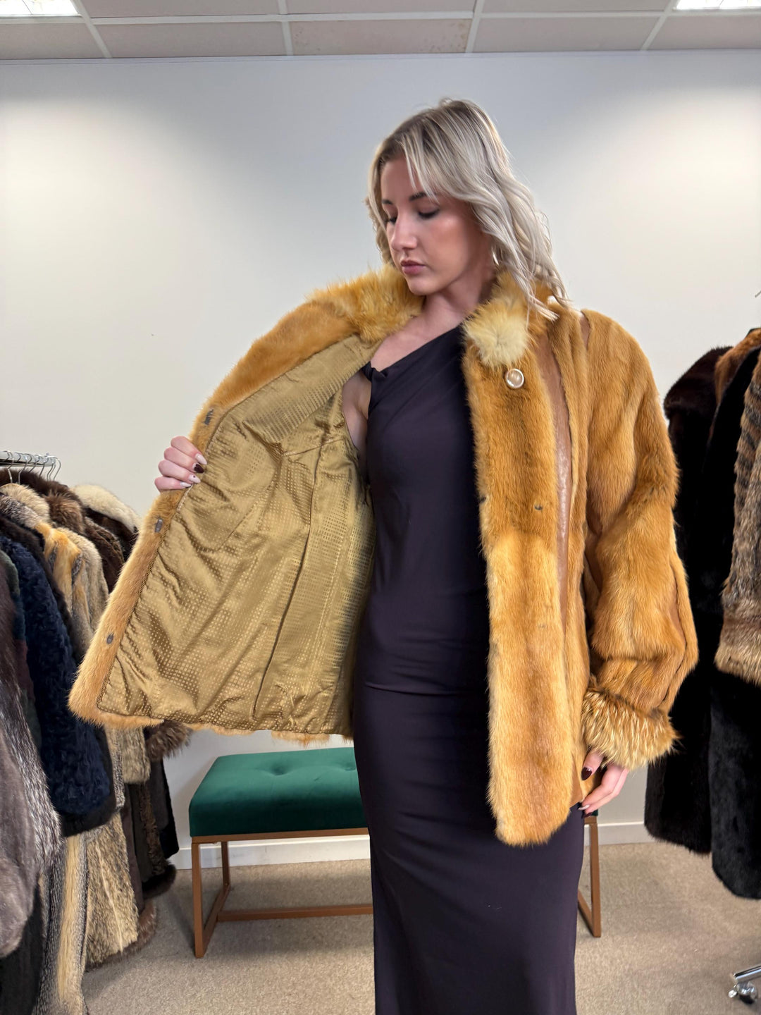 Golden Mink Fur Jacket, Medium Size, Mink Fur Jacket, Golden Mink, Real Fur Jacket, Vintage Fur Coat, Women's Fur Jacket, Mink Jacket